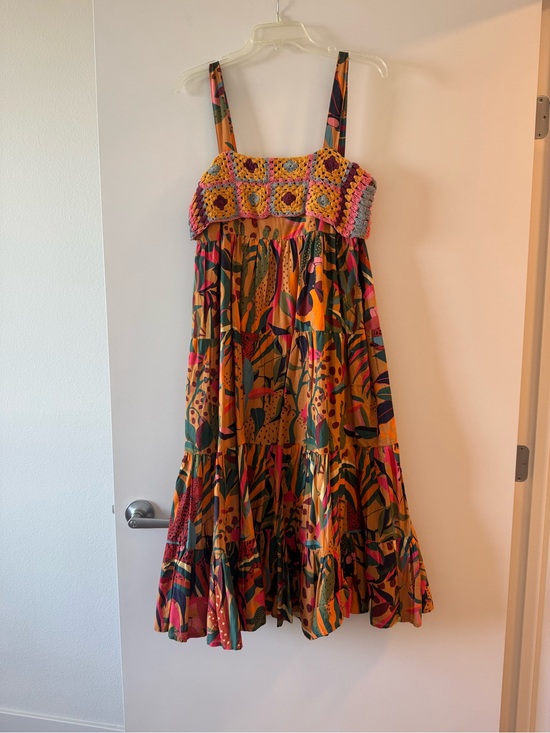 Anthropologie Dresses & Skirts - Anthropologie FARM Crochet Multicolor Midi Dress